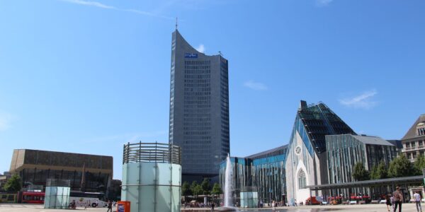 Augustusplatz i współczesna architektura centrum Lipska