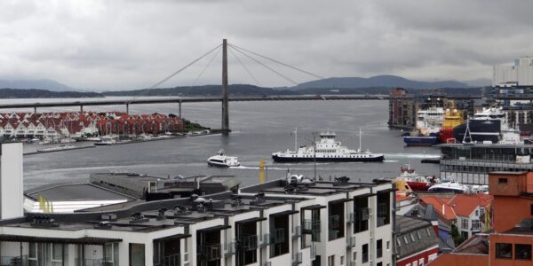 Panorama portu i zabudowy Stavanger