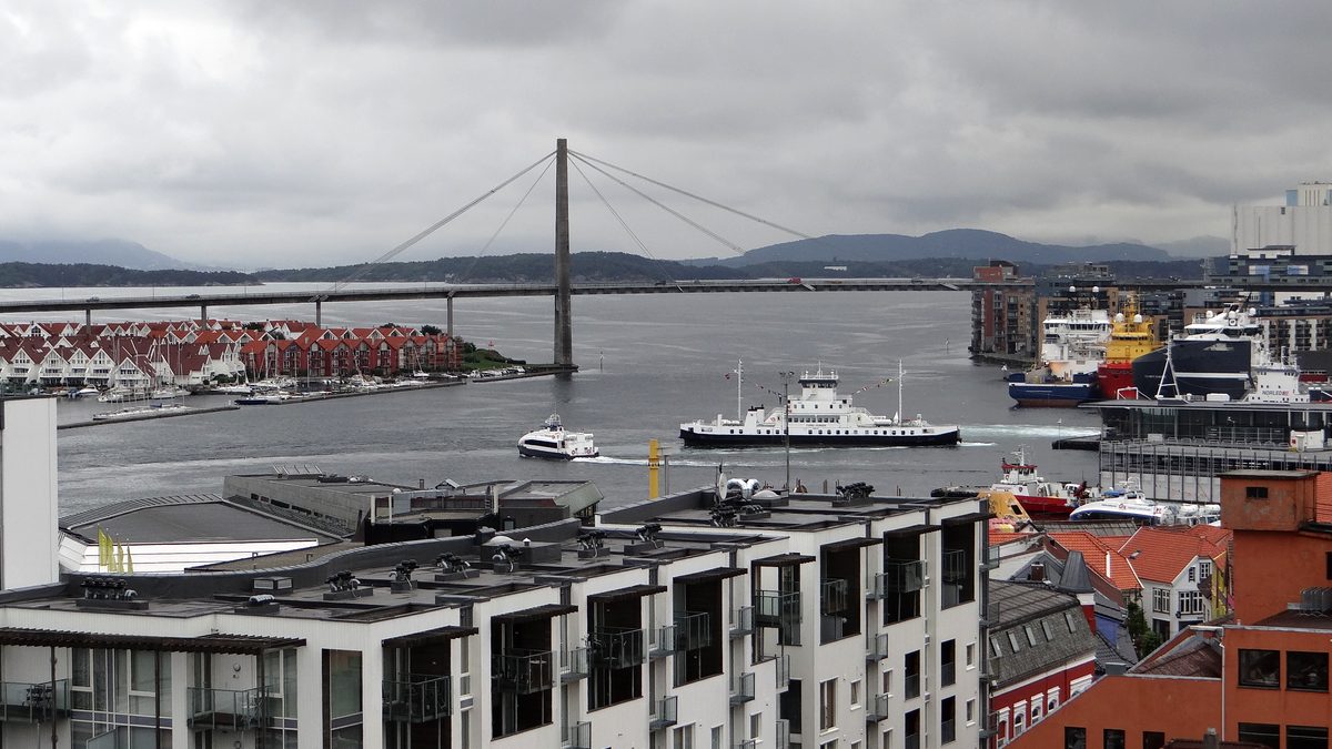 Panorama portu i zabudowy Stavanger