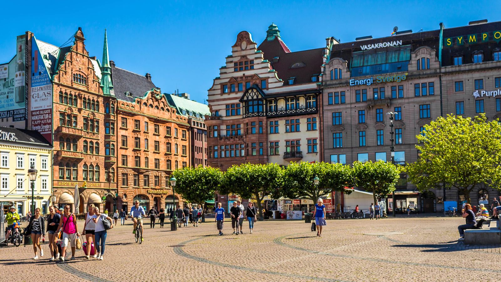 Stortorget i zabytkowe kamienice w centrum Malmö