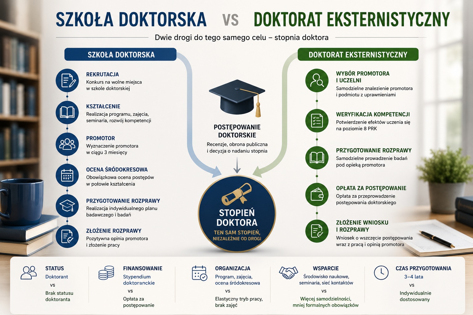 Szkoła doktorska a doktorat eksternistyczny – najważniejsze różnice